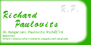 richard paulovits business card